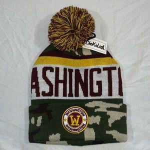 ChokoLids Premium Pom Beanie Hat Washington Football Team Redskins Camo SP400